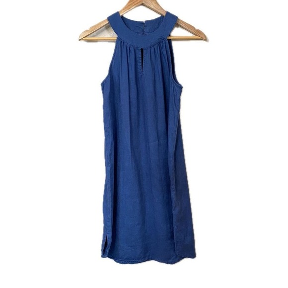 ANTIBES BLANC Dresses & Skirts - Antibes Blanc 100% Linen Sleeveless Linen Dress Sundress Blue Women's Size XS